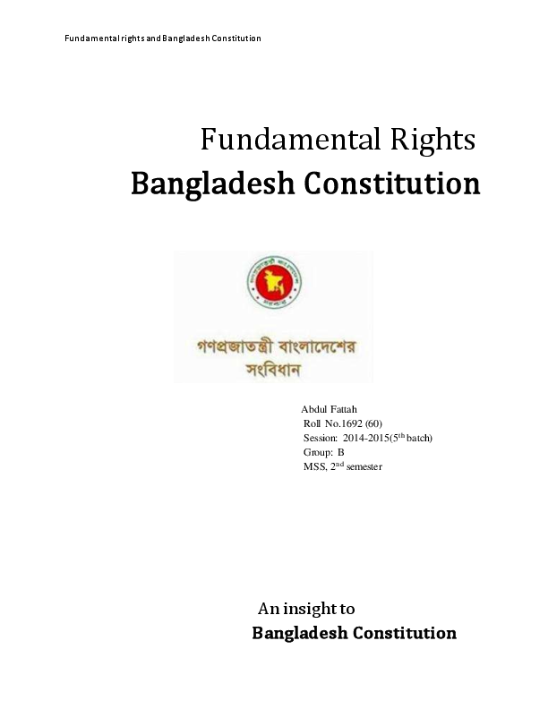 Bangla Constitution Pdf